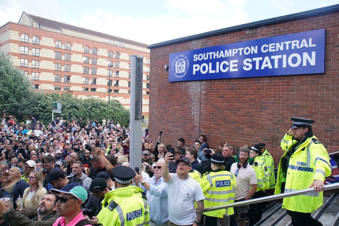 Protesters Clash With Police In Southampton Over Henry Nowak Murder