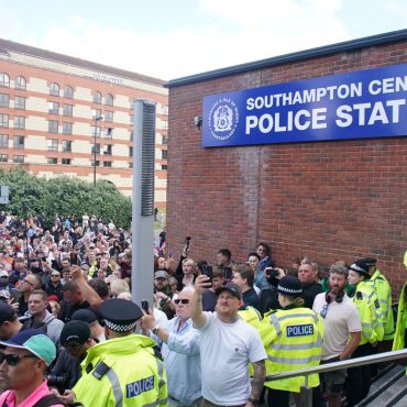 Protesters Clash With Police In Southampton Over Henry Nowak Murder